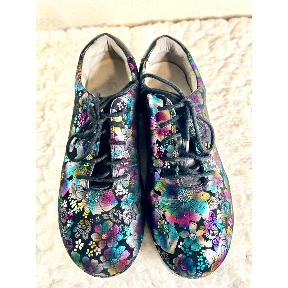 Alegria Essence Metallic Floral Leather Shoes Women Size 41/10.5